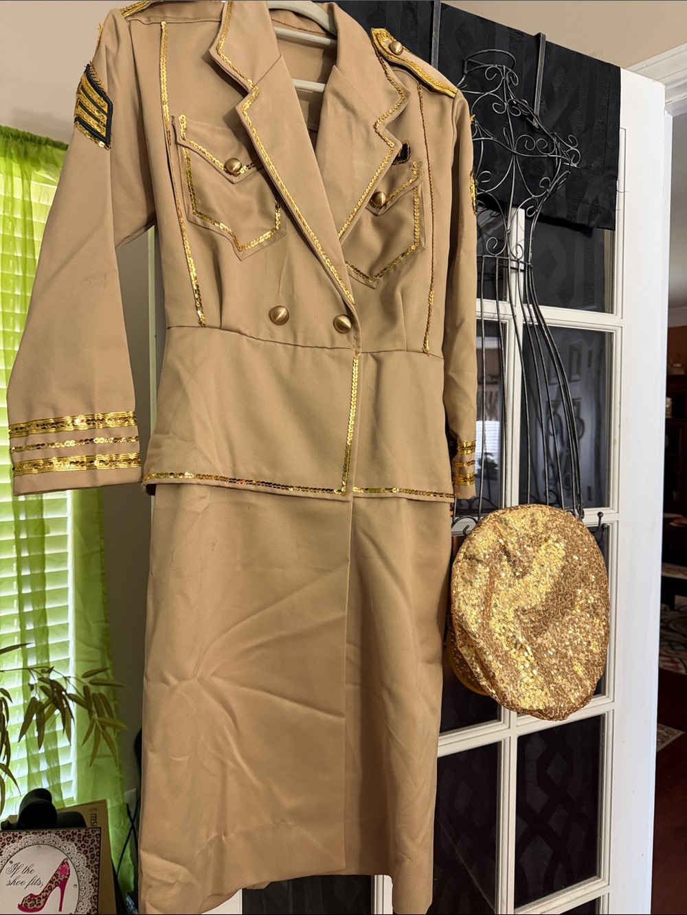 Women’s Army Halloween Costume- Army dress with sparkle pilot hat!